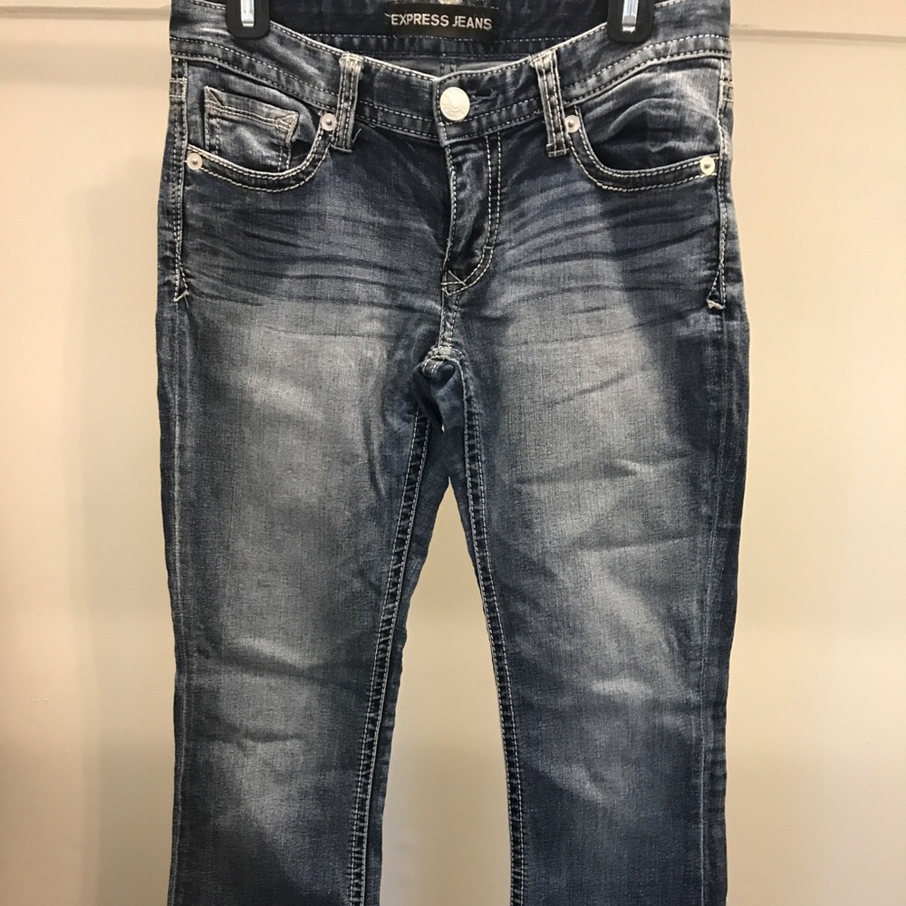 Express Barely Boot Stella Low Rise Jeans